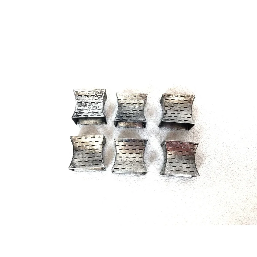 Set of 6 Napkin Rings Modern Rustic Farmhouse‎ Industrial Pewter Silver Holders